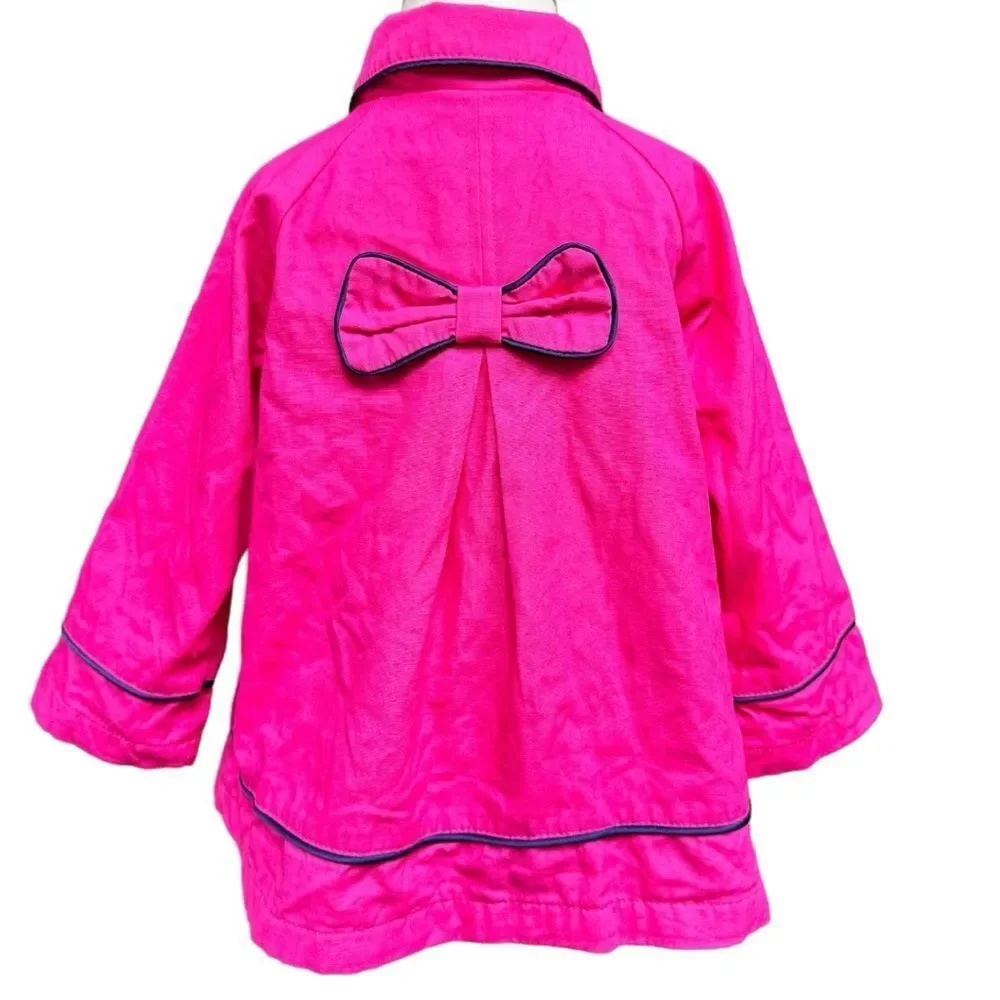 Little Me Girls Kids Pink Bow Back Button Up Collared Jacket. 18 Months. NEW.